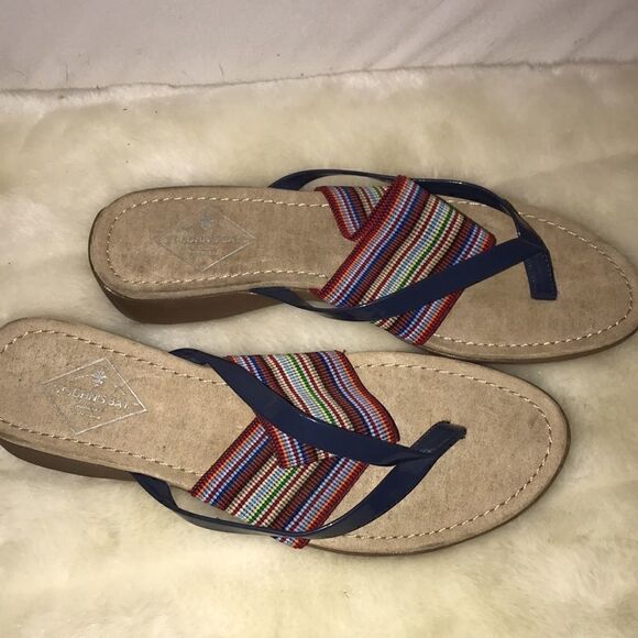 St. John's Bay Women's Colorful Stretchable Band Slip-On Slippers Size 7.5 - Picture 2 of 7